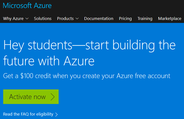 《转：免费领Azure学生100刀额度(Microsoft Imagine)》